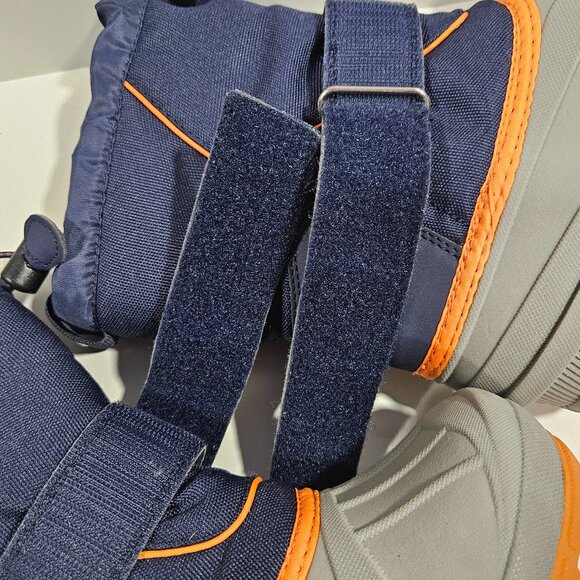 Cat & Jack Kids Thermolite Snow Boots Size 13 Navy Gray Orange - Picture 5 of 11